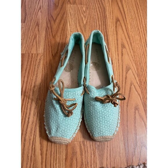 Sperry Top Sider Slip-On Carrefour Retro Woven Flat Loafers Aqua 8.5 - Picture 7 of 12
